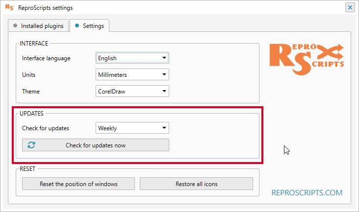 Updating ReproScripts plugins