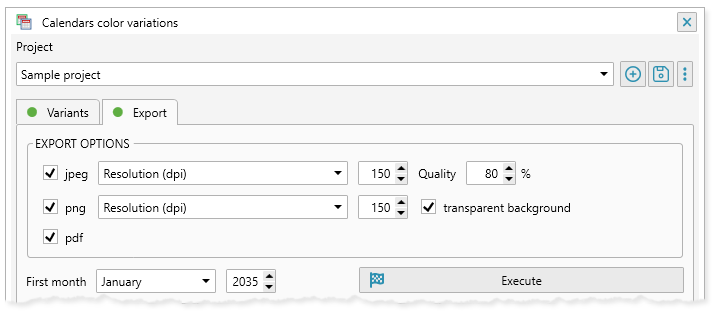 ReproScripts Calendars variator ~ export variants