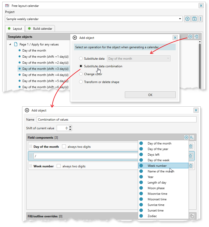 Adding combination of fields