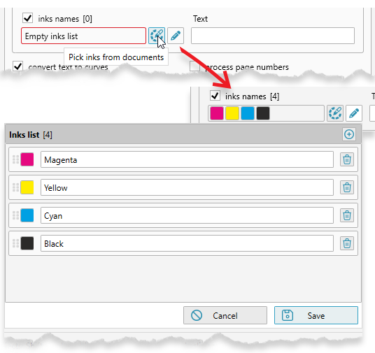 Brochure layout project colors list