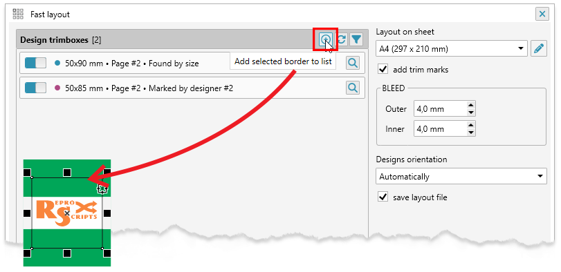 ReproScripts Fast layout ~ adding a border manually