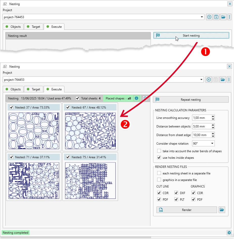 ReproScripts Imposition - performing nesting calculation