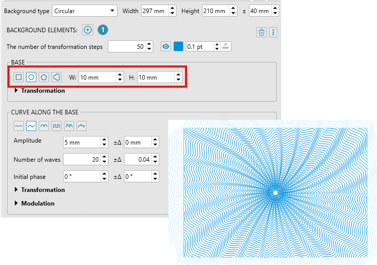 Guilloche background designer circular background