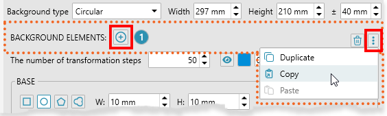 Guilloche background designer circular background elements control