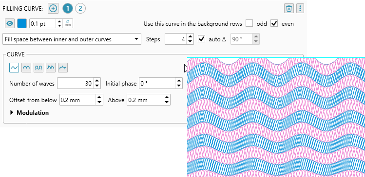 Guilloche background designer transforming background with fill curves