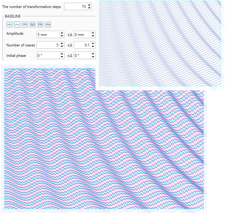 Guilloche background designer transforming background with modulated curves