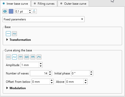 Guilloche border designer inner base line with fixed parameters
