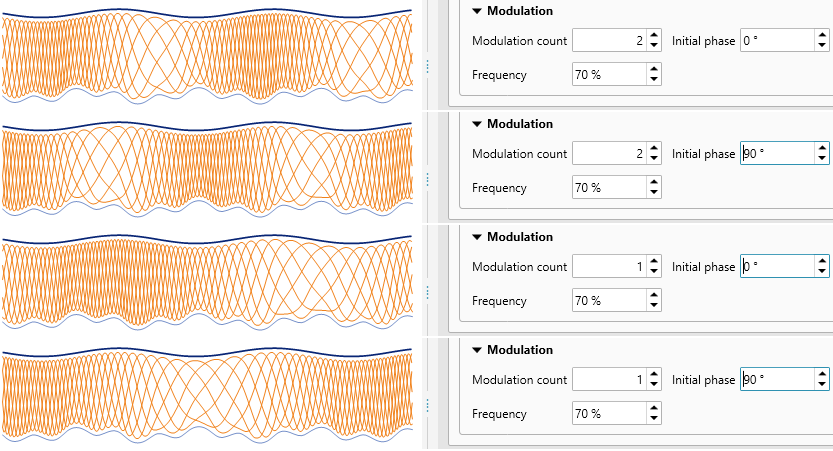 Guilloche border designer inner curves modulation