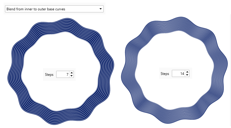 Guilloche rosette designer inner curves in the blend mode