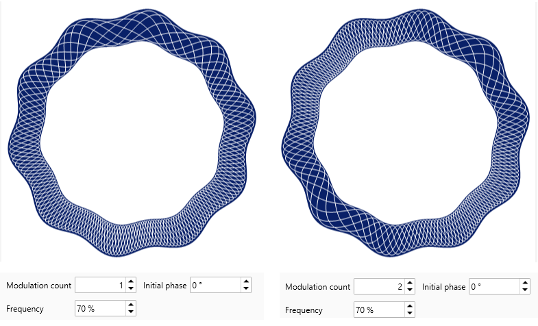 Guilloche rosette designer inner curves modulation