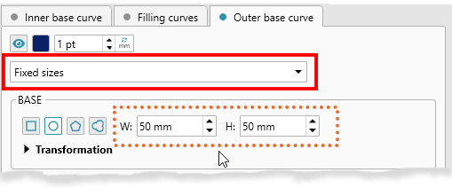 Guilloche rosette designer outer base line with fixed size