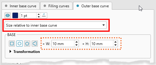 Guilloche rosette designer outer base line with relative size