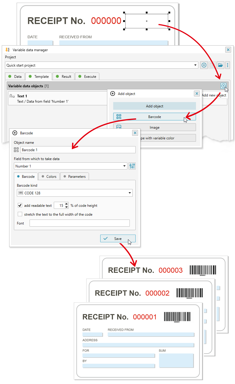 Variable barcodes in CorelDraw