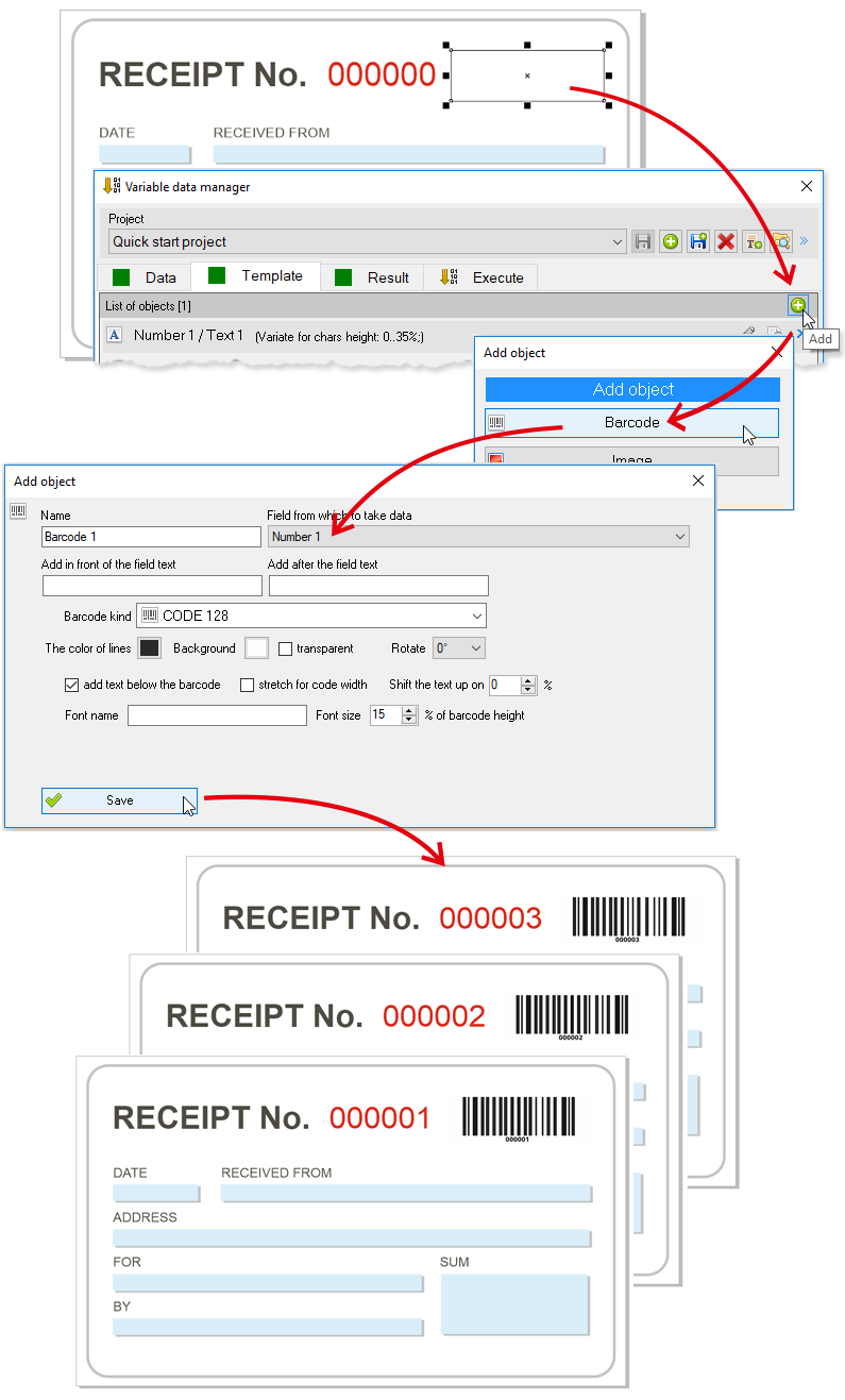 Variable barcodes in CorelDraw