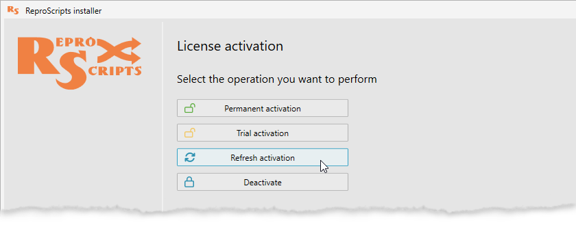 Refreshing activation for ReproScripts plugins