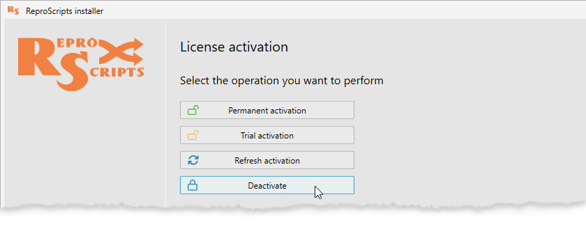 Deactivating license for ReproScripts plugins