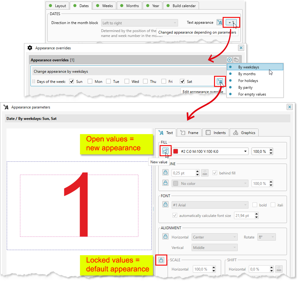 ReproScripts calendars ~  overeloading calendar elements appearance