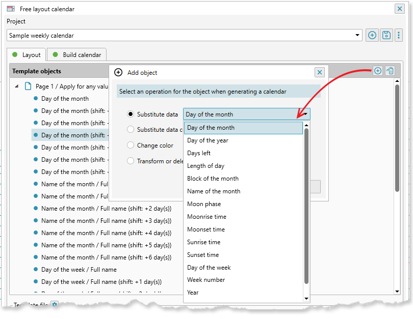 ReproScripts Free layout calendar ~ adding data into a new field