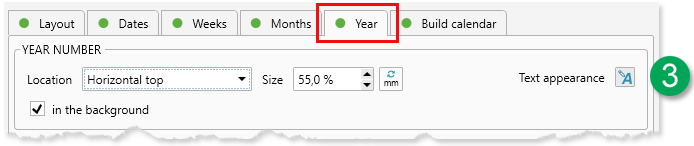 Calendar elements - year