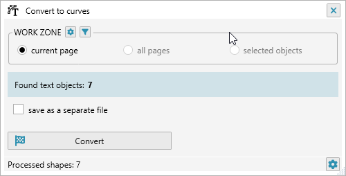 Create outlines for all text shapes in the document in couple of clicks