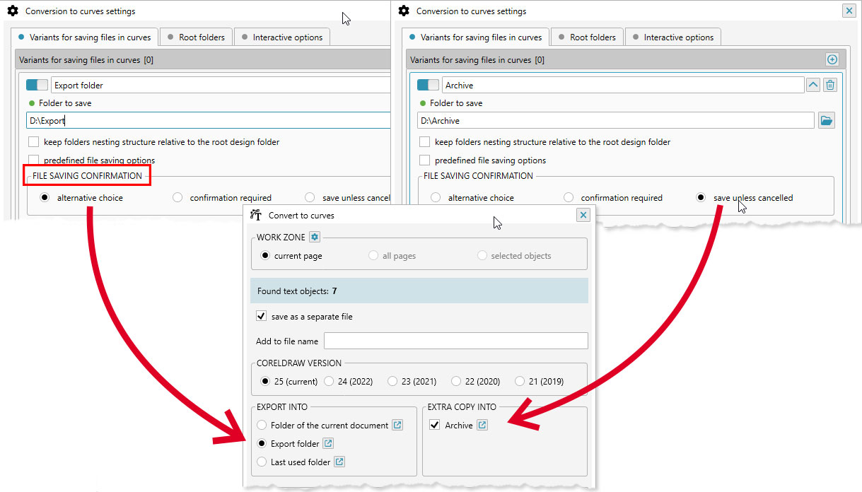 ReproScripts Core Convert to curves plugin ~ file saving confirmation