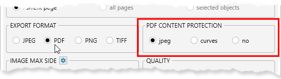 Fast export - pdf protection options