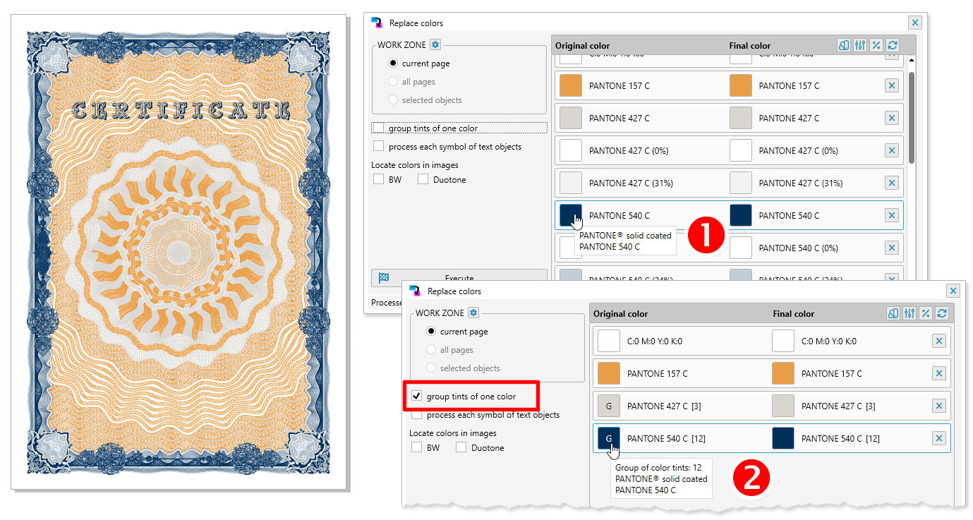 ReproScripts Core Replace colors plugin ~ groupng colors in the list