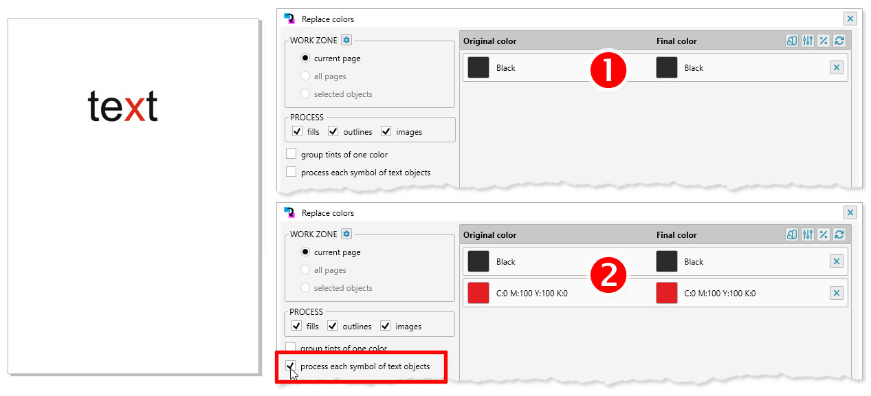 ReproScripts Core Replace colors plugin ~ collecting colors from every symbol in a text shape