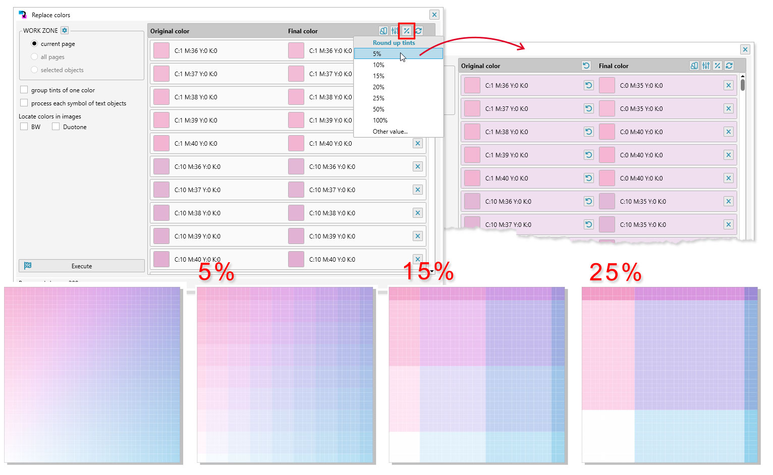 ReproScripts Core Replace colors plugin ~ roundup tints in colors