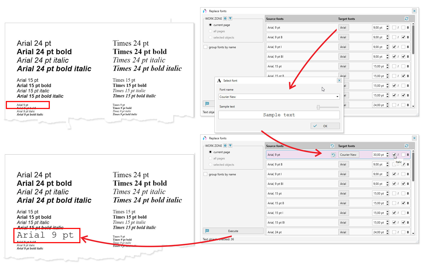 ReproScripts Core Replace fonts plugin ~ replace fonts by size, weight, style and family