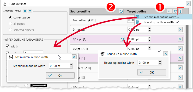 Perform operations on the entire list through the menu in the list header