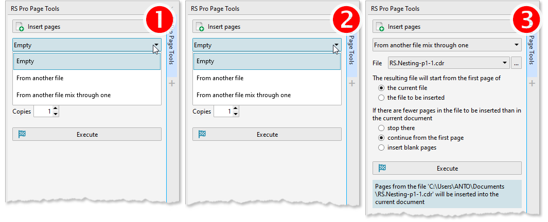 ReproScripts Pro Page Tools - inserting pages