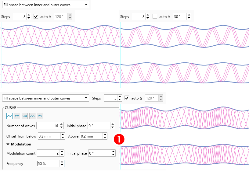 ReproScripts Guilloche background designer plugin ~ fill mode for fill curves
