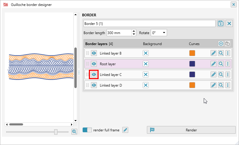 ReproScripts Guilloche border designer plugin ~ hide or show a border layer