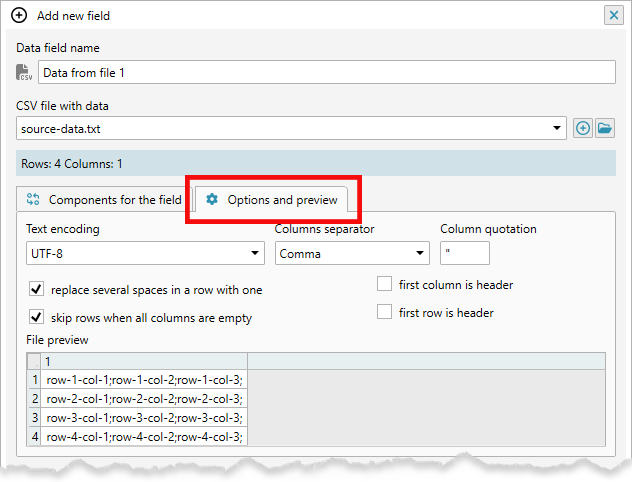 ReproScripts Variable data manager ~ options for imported CSV files