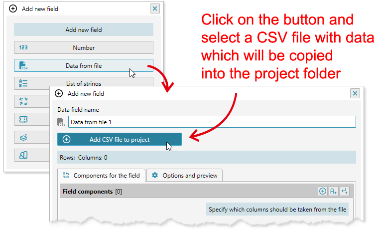 ReproScripts Variable data manager ~ adding data from a CSV file into a project