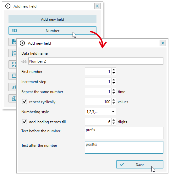 ReproScripts Variable data manager ~ variable number field