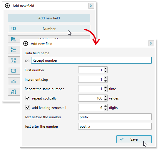 ReproScripts Variable data manager ~ variable number field