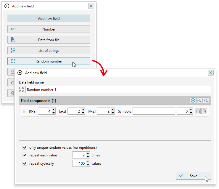 ReproScripts Variable data manager ~ random identifiers field