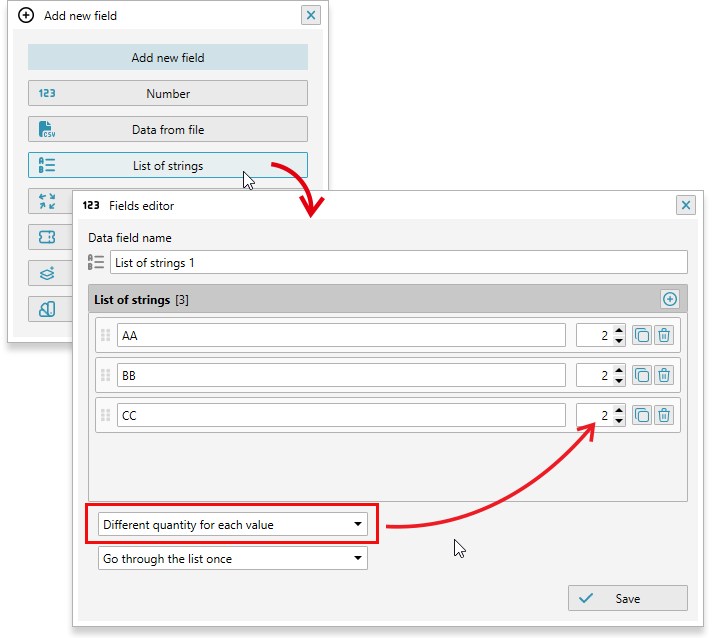 ReproScripts Variable data manager ~ short strings list for a VDP project