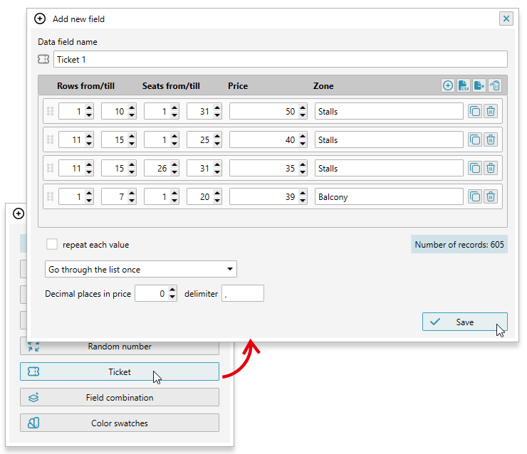 ReproScripts Variable data manager ~ data for numbering tickets